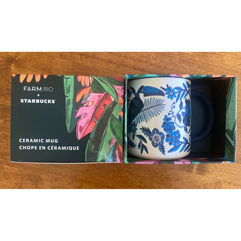 NEW Starbucks+Farm Rio Lenco Azelujo Toucan Ceramic  Mug in Box 14 fl oz NWT